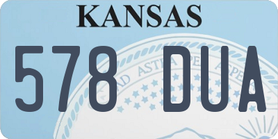KS license plate 578DUA