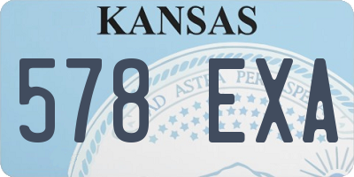 KS license plate 578EXA