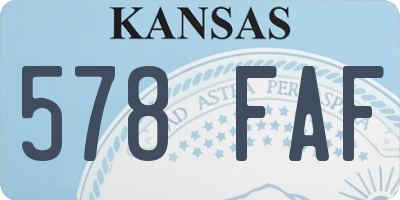 KS license plate 578FAF