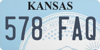 KS license plate 578FAQ