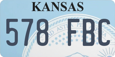 KS license plate 578FBC