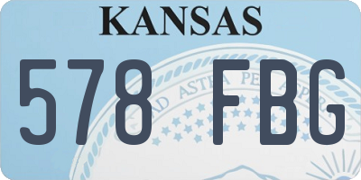 KS license plate 578FBG