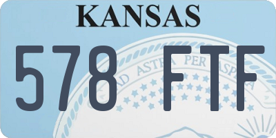 KS license plate 578FTF