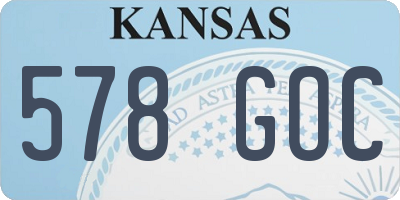 KS license plate 578GOC