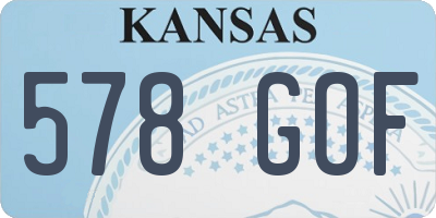 KS license plate 578GOF
