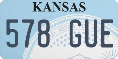 KS license plate 578GUE
