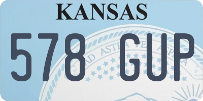 KS license plate 578GUP