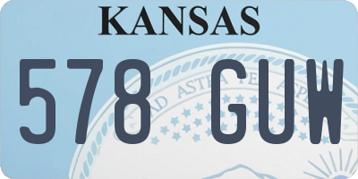 KS license plate 578GUW