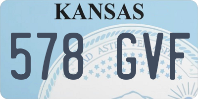 KS license plate 578GVF