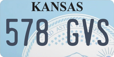 KS license plate 578GVS