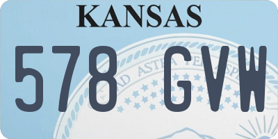 KS license plate 578GVW