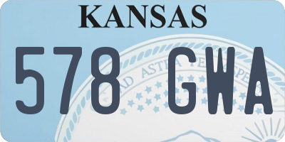 KS license plate 578GWA