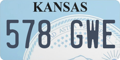 KS license plate 578GWE