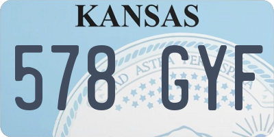 KS license plate 578GYF