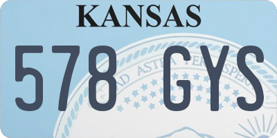 KS license plate 578GYS