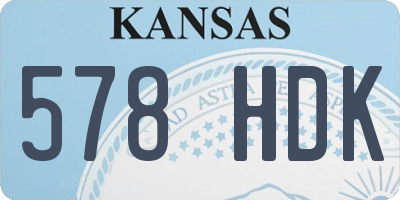 KS license plate 578HDK
