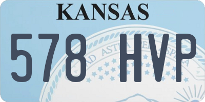 KS license plate 578HVP