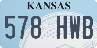 KS license plate 578HWB