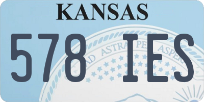 KS license plate 578IES