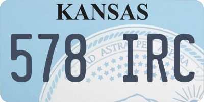 KS license plate 578IRC