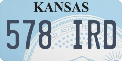 KS license plate 578IRD