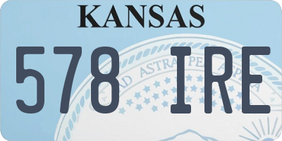 KS license plate 578IRE