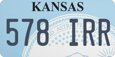 KS license plate 578IRR