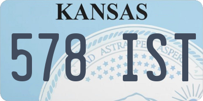 KS license plate 578IST