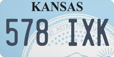 KS license plate 578IXK