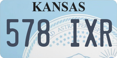 KS license plate 578IXR