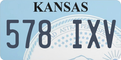 KS license plate 578IXV