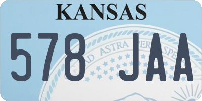 KS license plate 578JAA