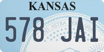 KS license plate 578JAI