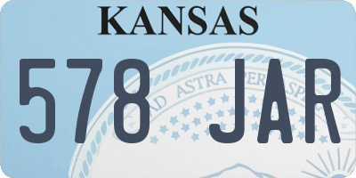 KS license plate 578JAR