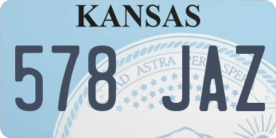 KS license plate 578JAZ