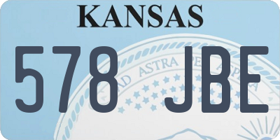 KS license plate 578JBE