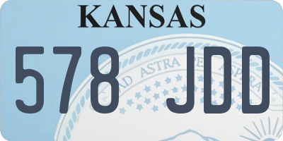 KS license plate 578JDD