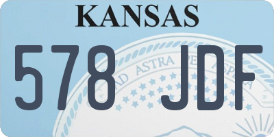 KS license plate 578JDF