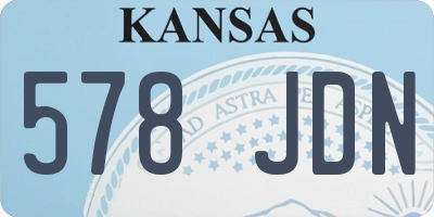 KS license plate 578JDN