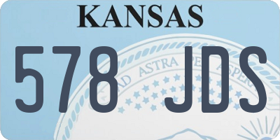 KS license plate 578JDS