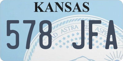 KS license plate 578JFA