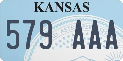 KS license plate 579AAA