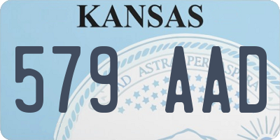 KS license plate 579AAD