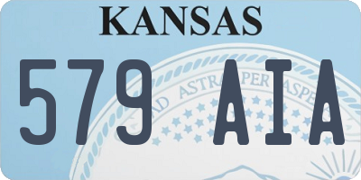 KS license plate 579AIA