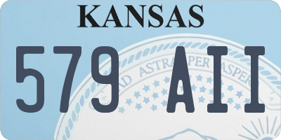 KS license plate 579AII
