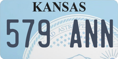 KS license plate 579ANN