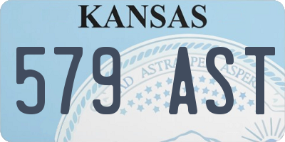 KS license plate 579AST