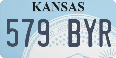 KS license plate 579BYR