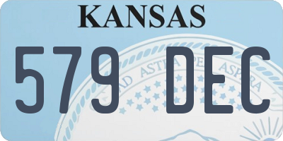 KS license plate 579DEC