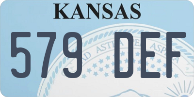 KS license plate 579DEF